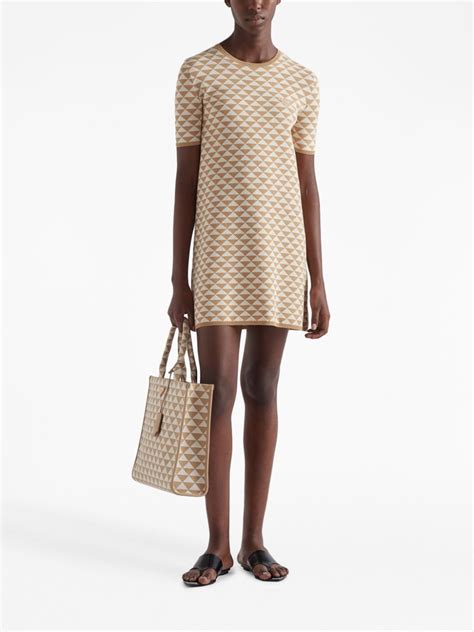 prada jacquard|Jacquard poplin dress .